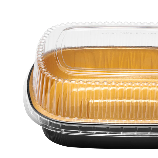 [50 sets] 72 oz Black and Gold Aluminum Pans with PET Dome Lids - Image 7