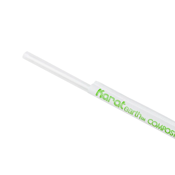 Karat Earth 8.75" Giant PLA Straw (7mm) Paper Wrapped, Clear - 2,500 pcs - Image 2