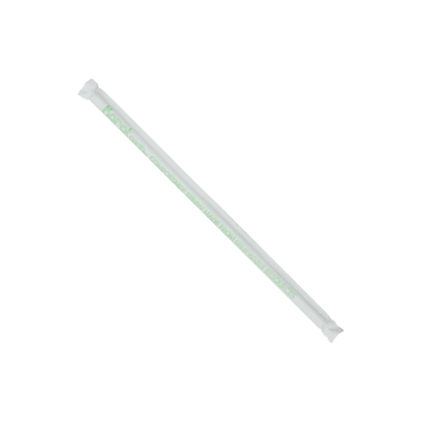 Karat Earth 8.75" Giant PLA Straw (7mm) Paper Wrapped, Clear - 2,500 pcs - Image 3