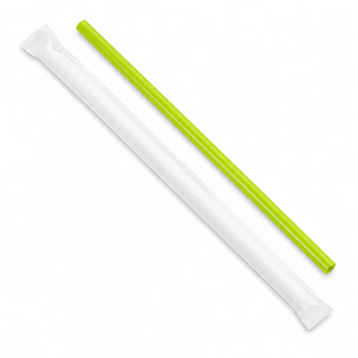 Karat Earth 8.75" Giant PLA Straw (7mm) Paper Wrapped, Green - 2,500 pcs - Image 2