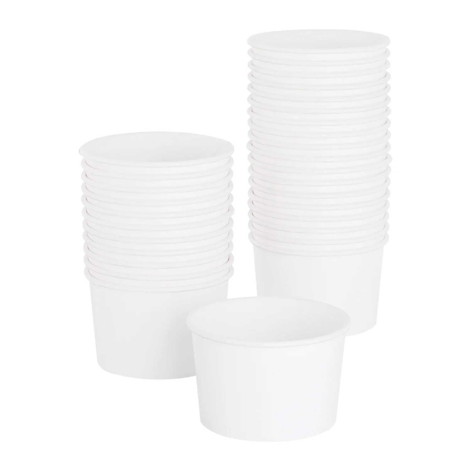 [1,000 ct] 8 oz Gourmet Paper Food Container | White | 96 mm - Image 2
