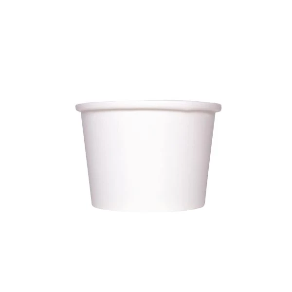 [1,000 ct] 8 oz Gourmet Paper Food Container | White | 96 mm - Image 3