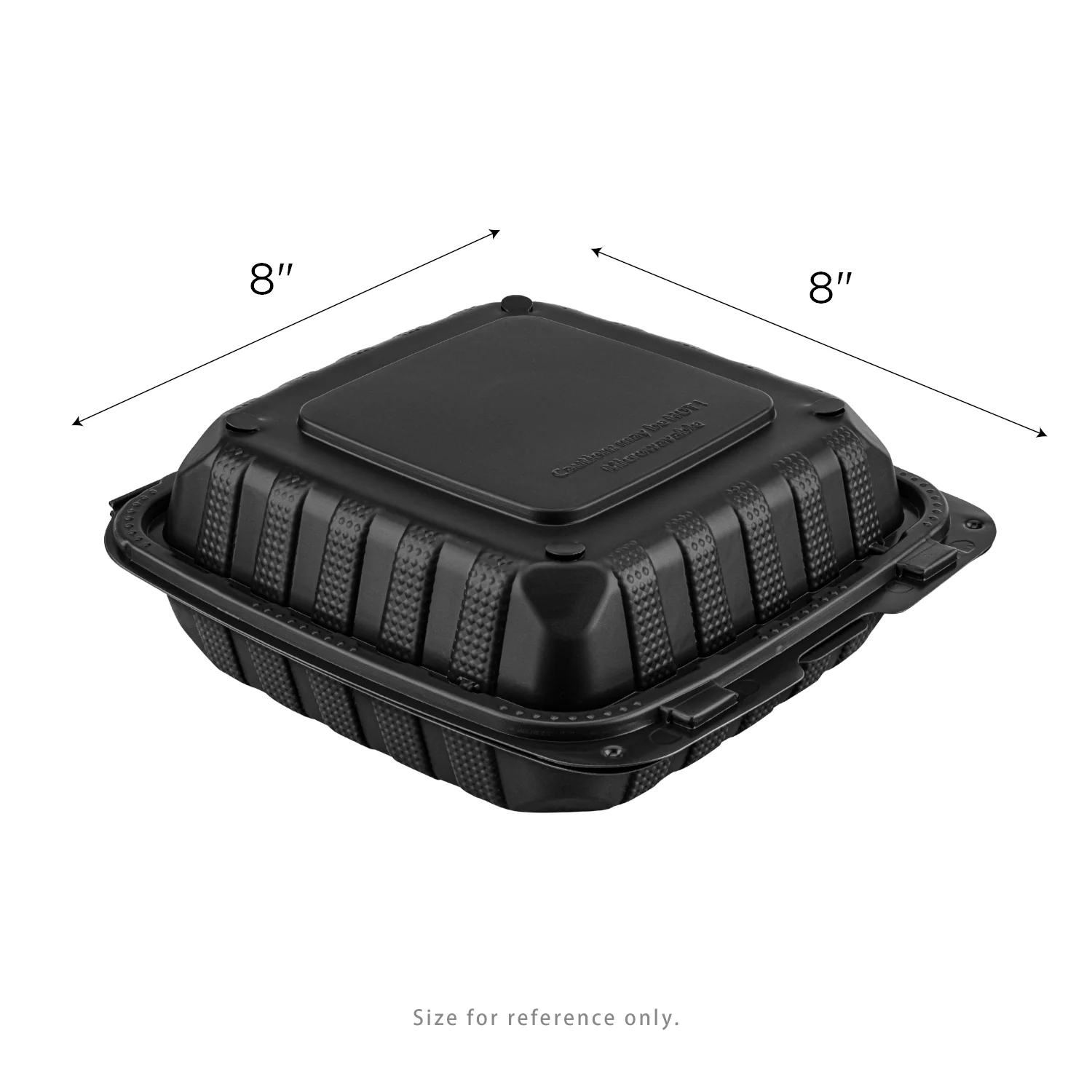 Karat Earth 8" x 8" Mineral Filled PP Hinged Container, Black - 200 pcs - Image 5