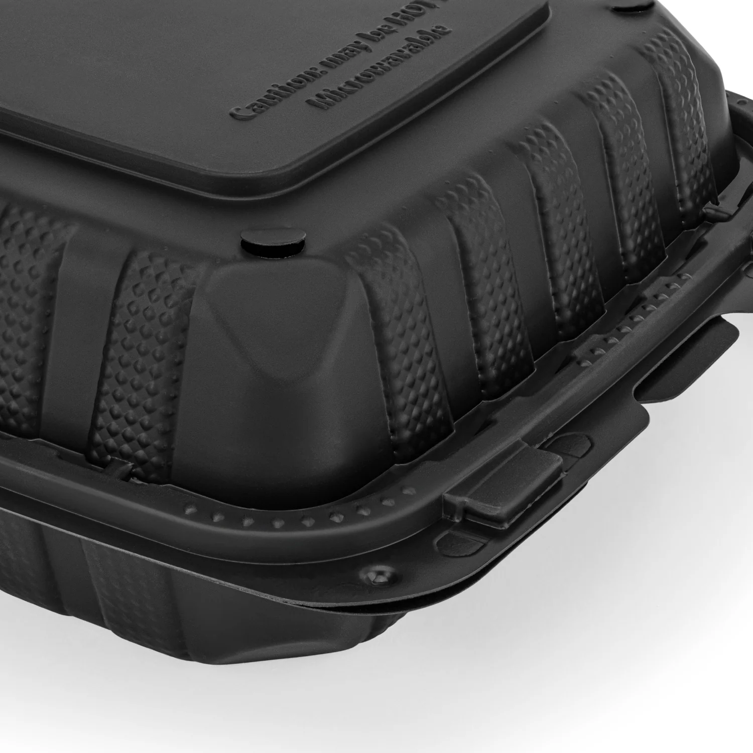 Karat Earth 8" x 8" Mineral Filled PP Hinged Container, Black - 200 pcs - Image 6
