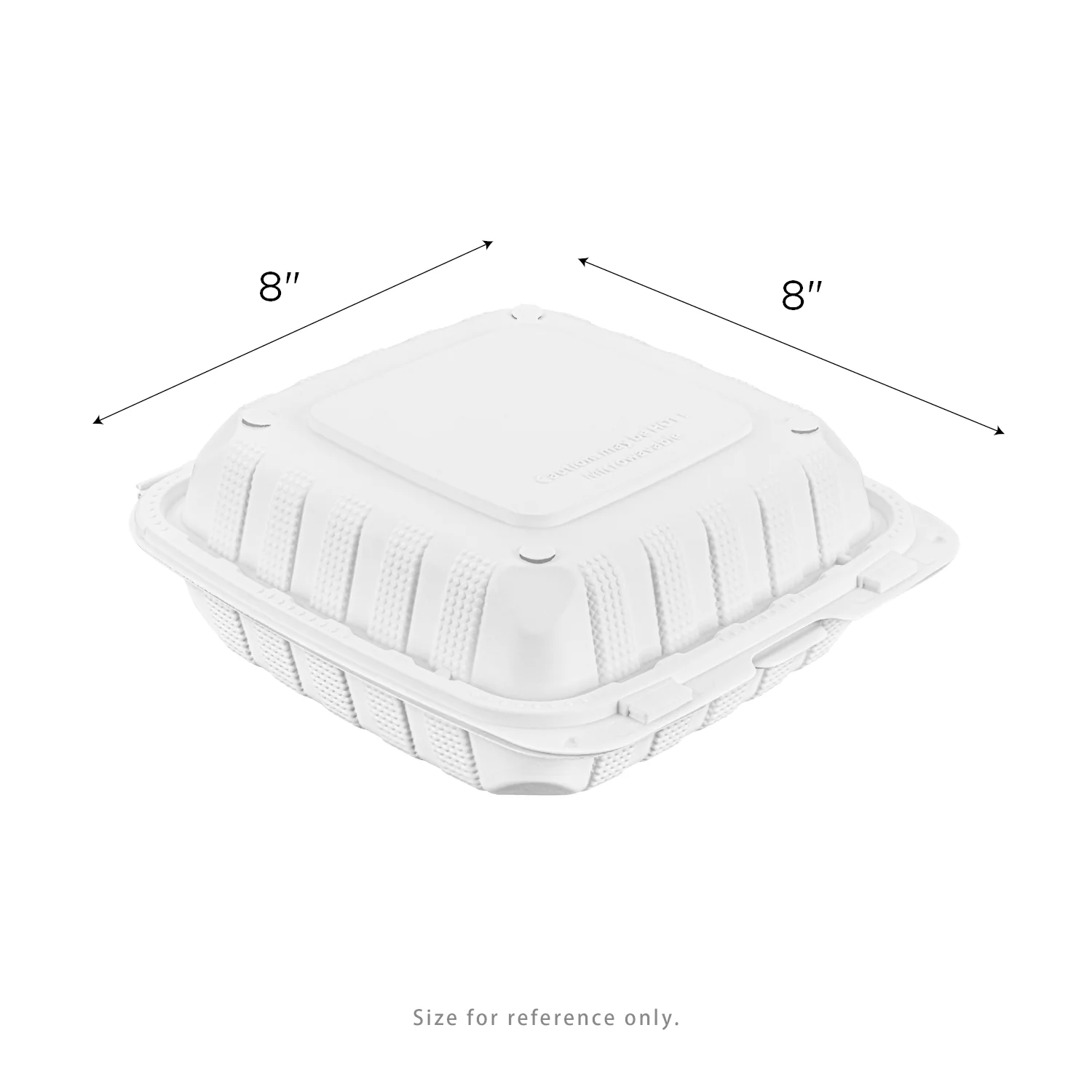 Karat Earth 8" x 8" Mineral Filled PP Hinged Container, White - 200 pcs - Image 5