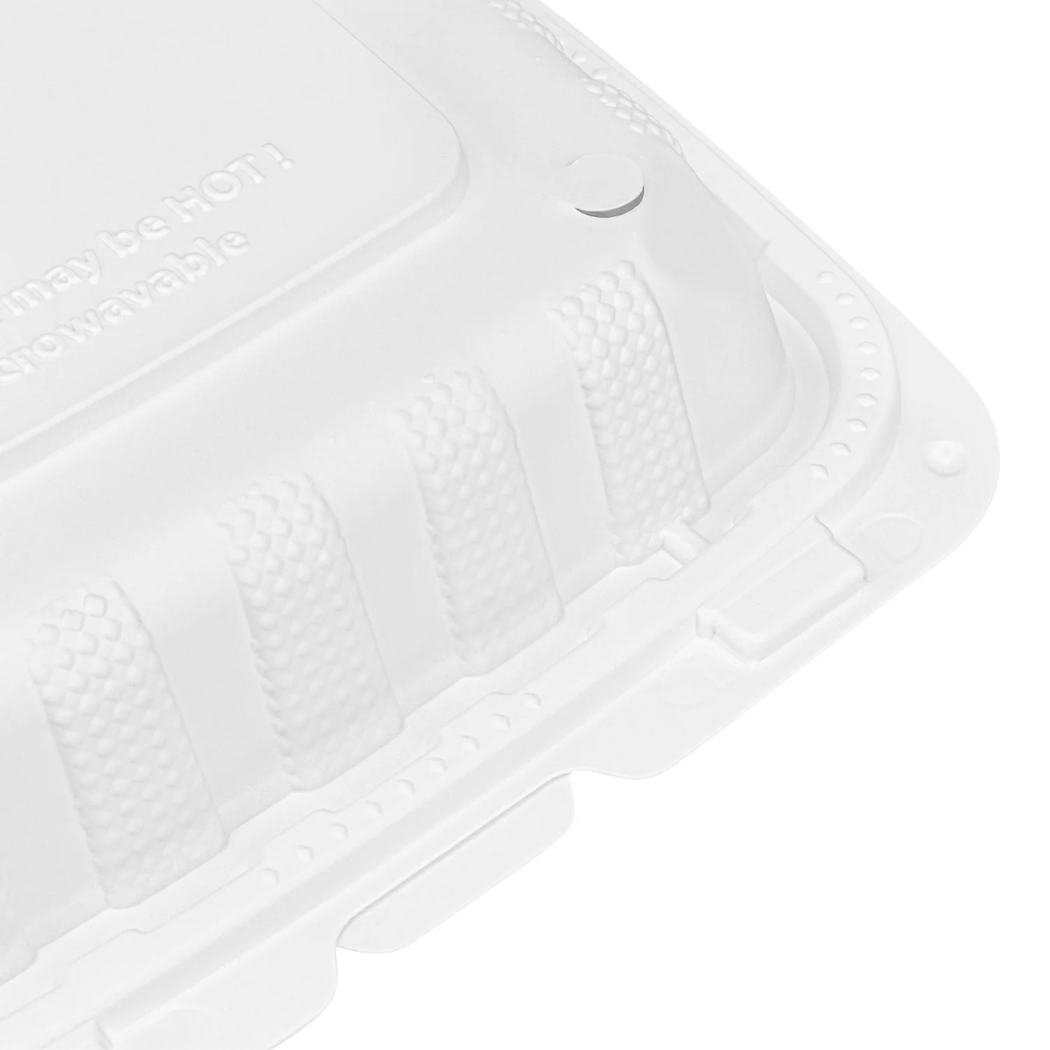 Karat Earth 8" x 8" Mineral Filled PP Hinged Container, White - 200 pcs - Image 6