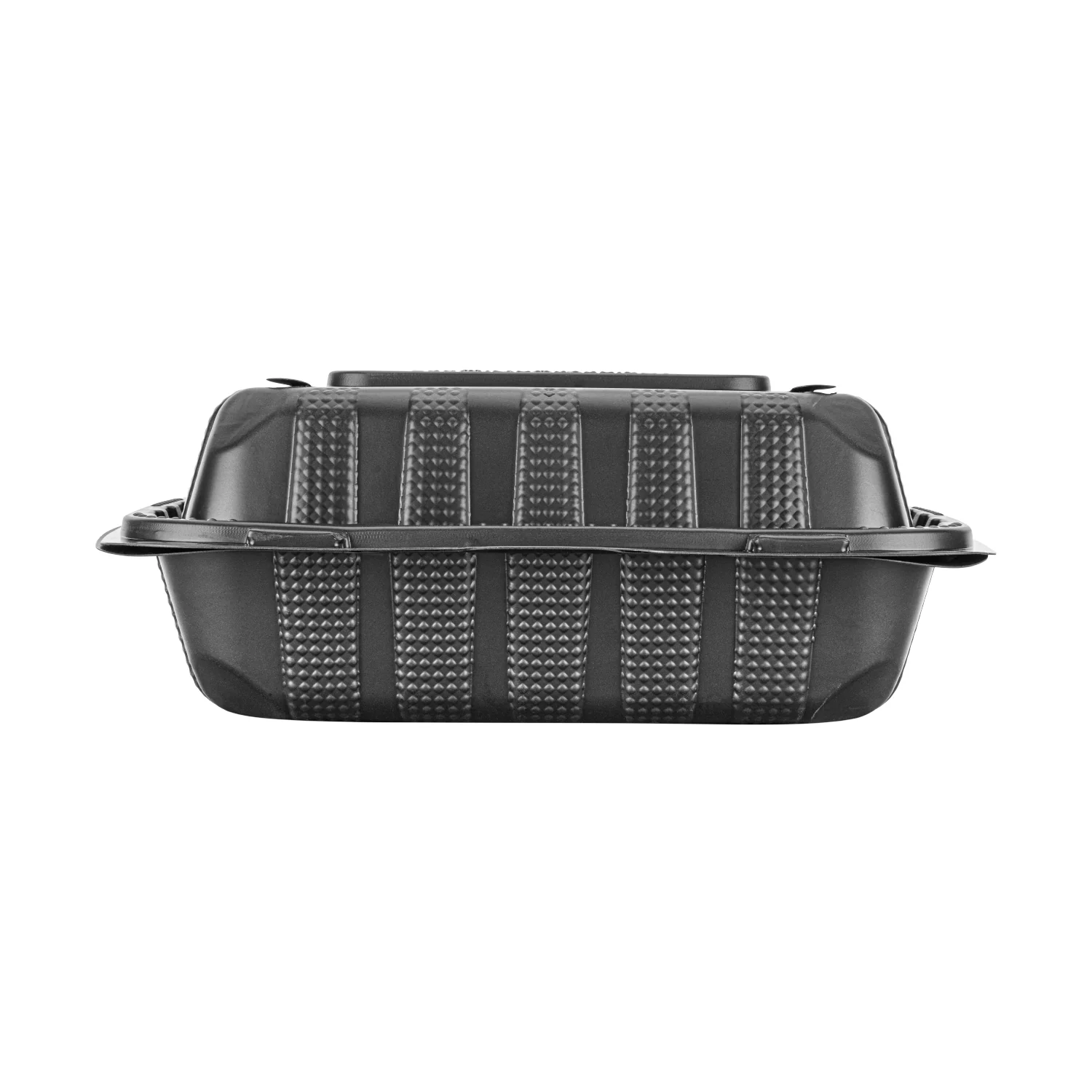 Karat Earth 8" x 8" Mineral Filled PP Hinged Container, Black, 3 compartments - 200 pcs - Image 7