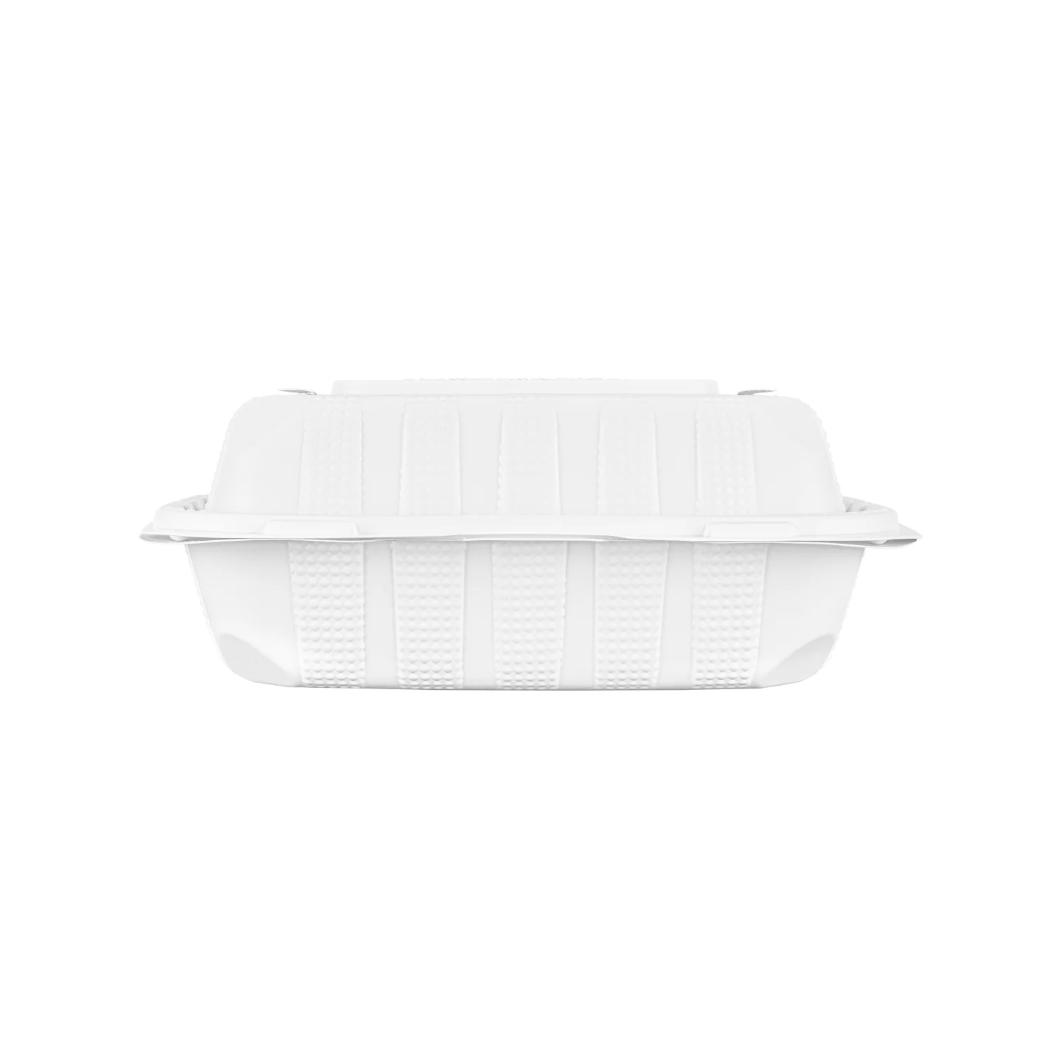 Karat Earth 8" x 8" Mineral Filled PP Hinged Container, White, 3 compartments - 200 pcs - Image 7