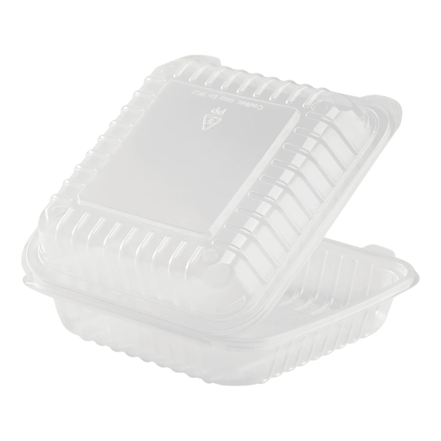 [250 ct] 8''x 8'' Hinged Food Containers | PP | Clear - Image 4