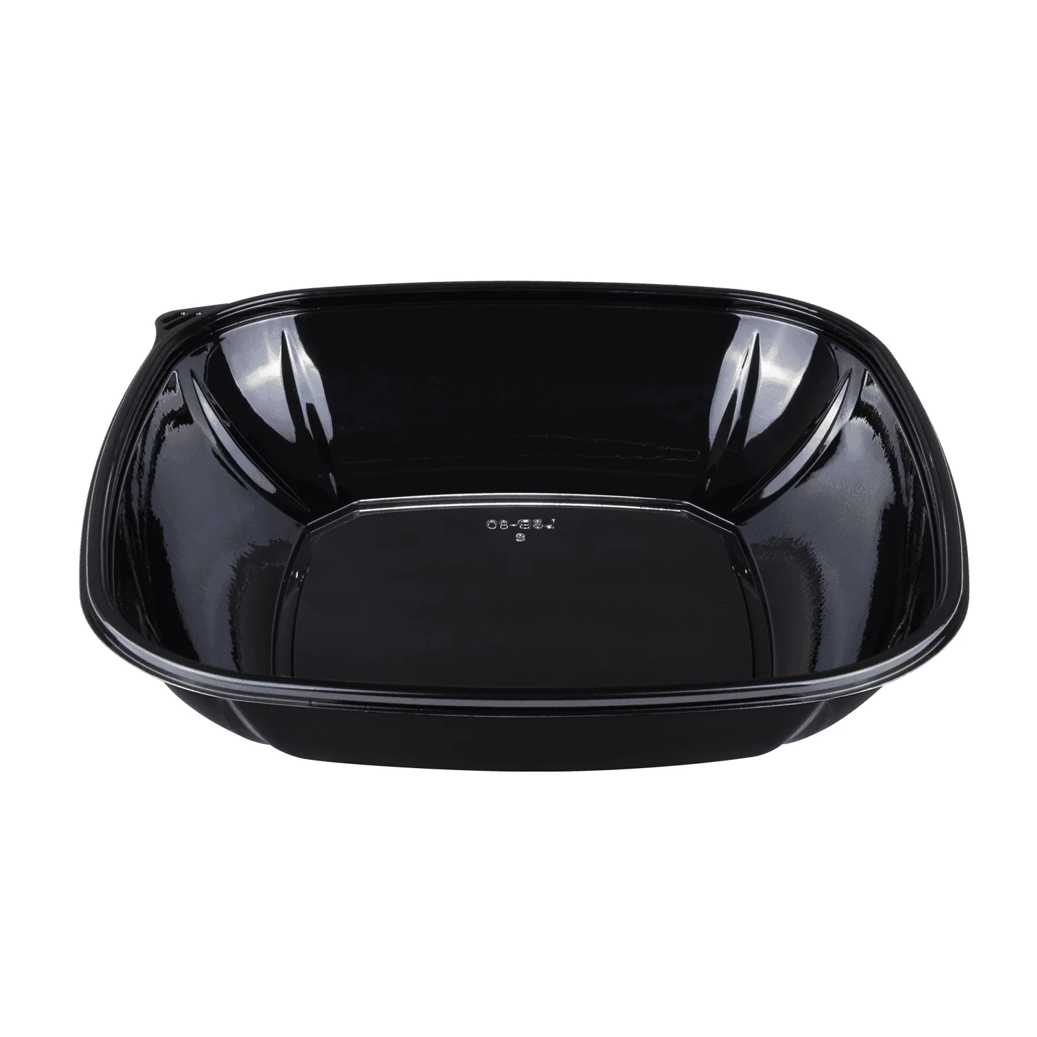 [50 ct] 80 oz Square Disposable Salad Bowls | PET | Black - Image 2