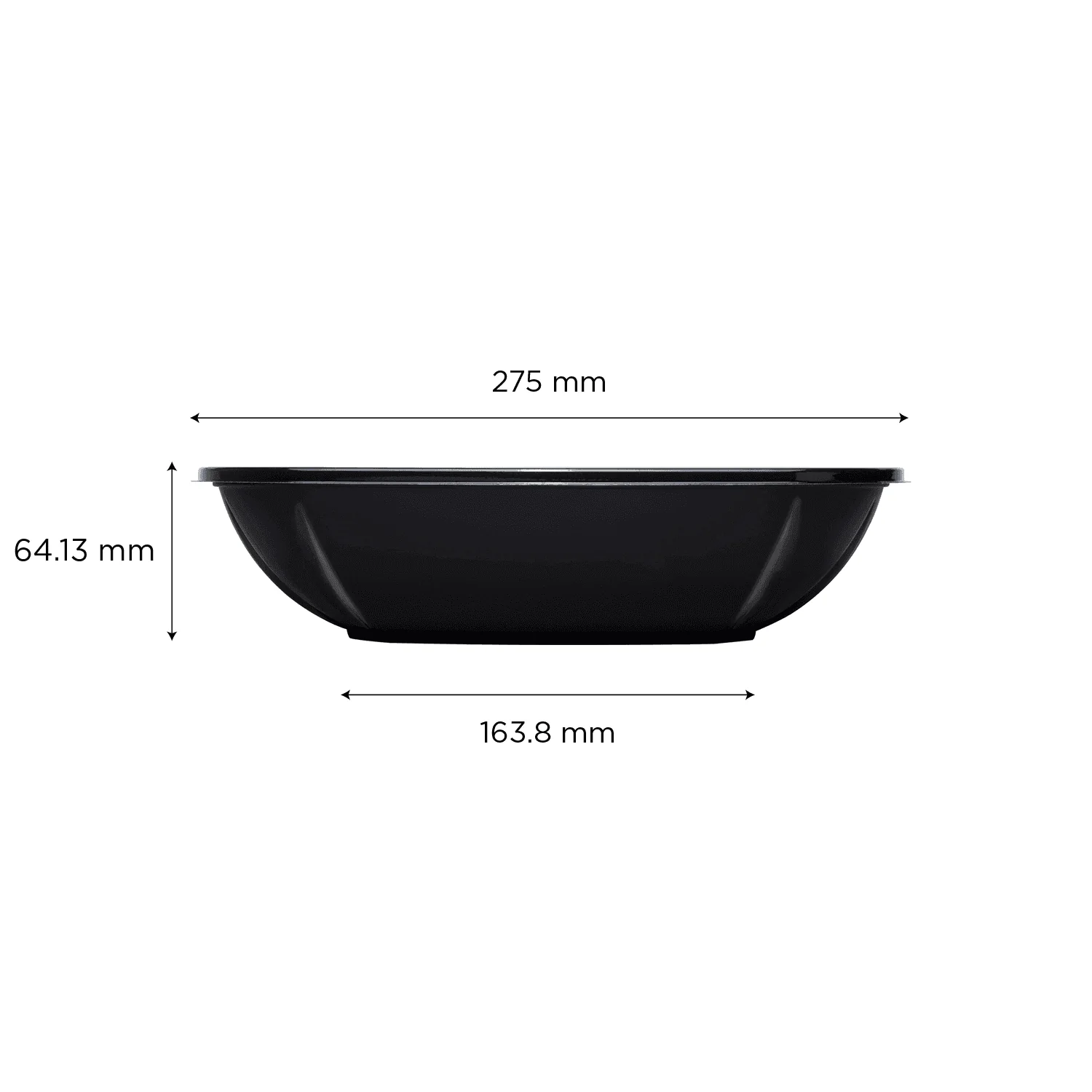 [50 ct] 80 oz Square Disposable Salad Bowls | PET | Black - Image 4