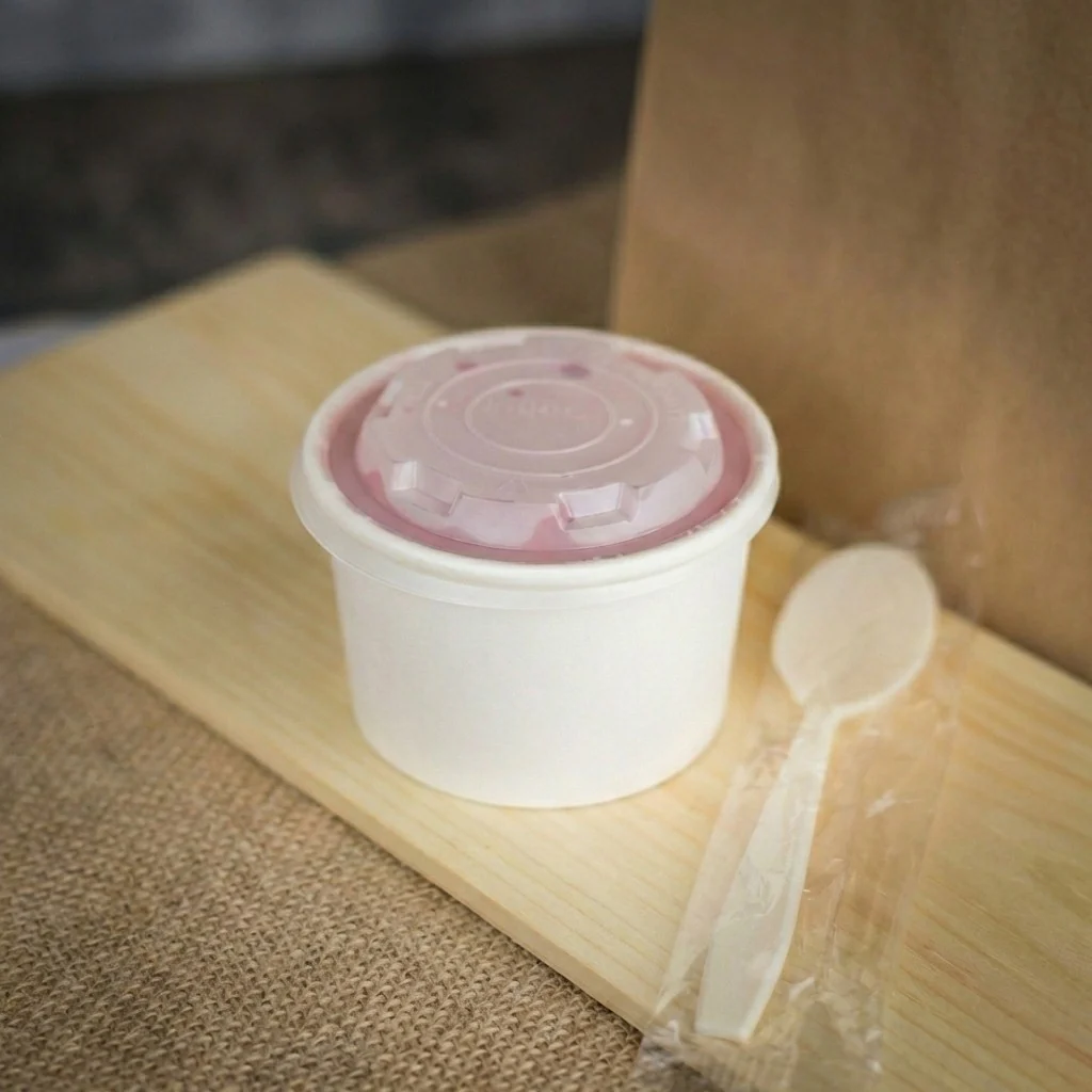 Karat Earth 8oz Eco-Friendly Paper Food Containers (90.8mm), White - 1,000 pcs - Image 3