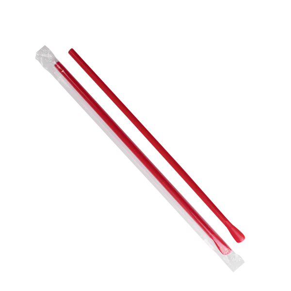 [5,000 ct] Spoon Straws | Individually Wrapped | Red (0.26" x 9.45") - Image 2
