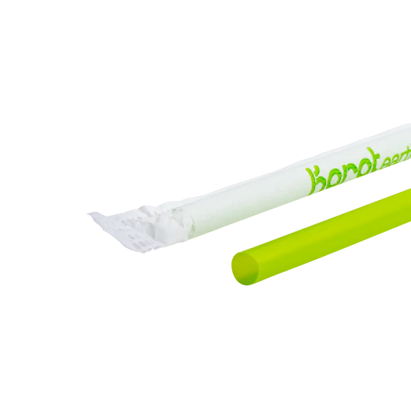 Karat Earth 9.5" PLA Jumbo Straw Paper Wrapped, Green - 4,800 pcs - Image 4
