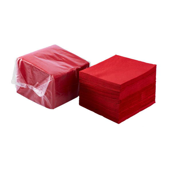[1,000 ct] 9.5" x9.5" Beverage Napkins, Red - Image 2