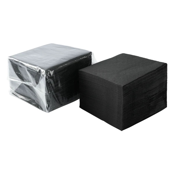 [4,000 ct] 9.5" x9.5" Beverage Napkins, Black - Image 2