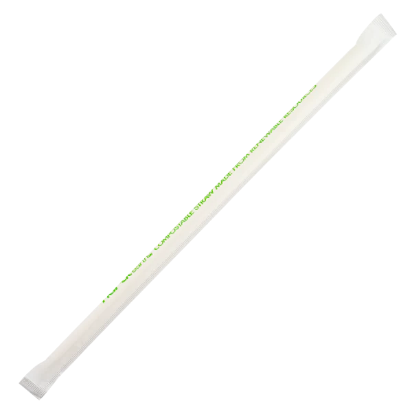 Karat Earth 9" Jumbo Paper Straw Wrapped, White - 1,200 pcs - Image 3