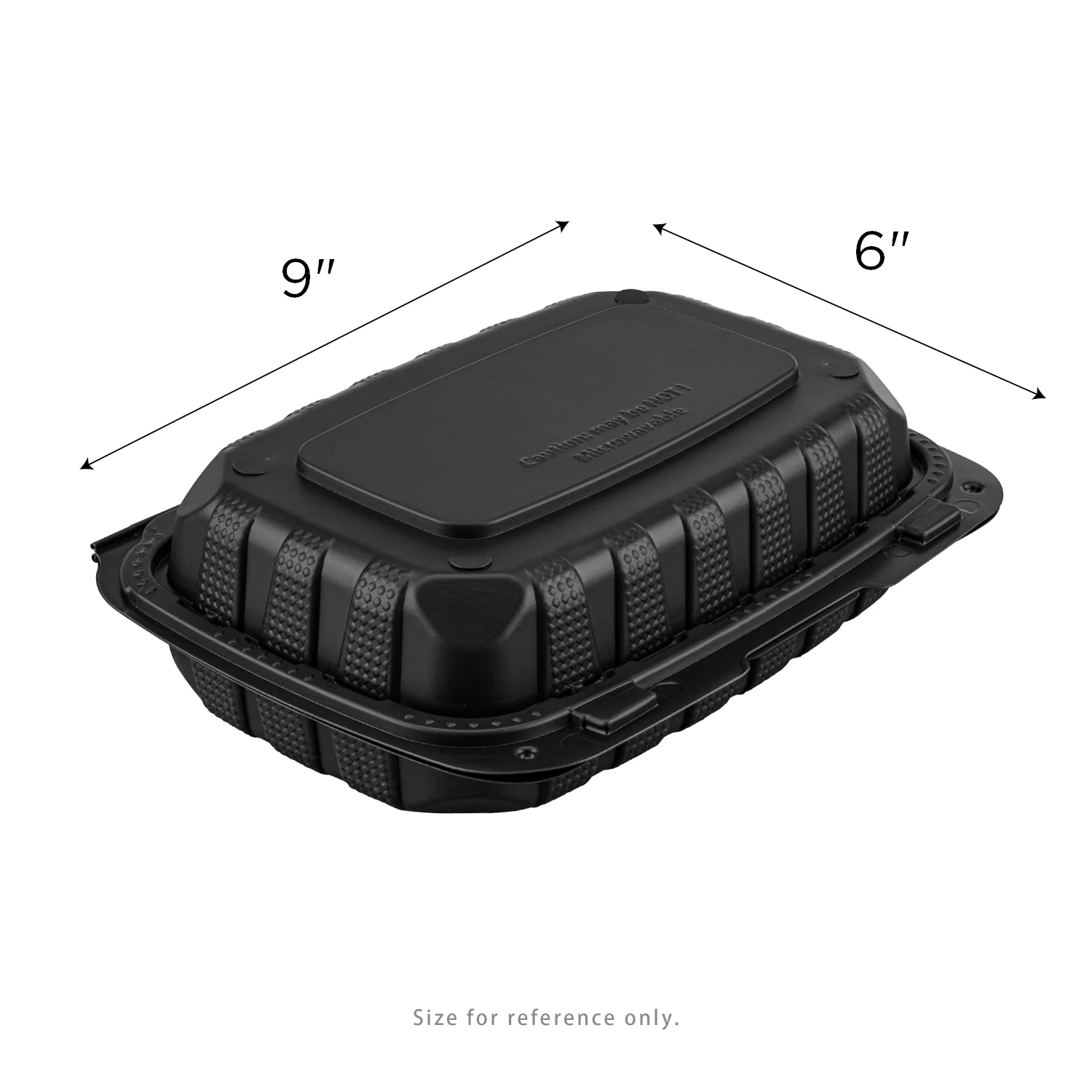Karat Earth 9" x 6" Mineral Filled PP Hinged Container, Black - 250 pcs - Image 5