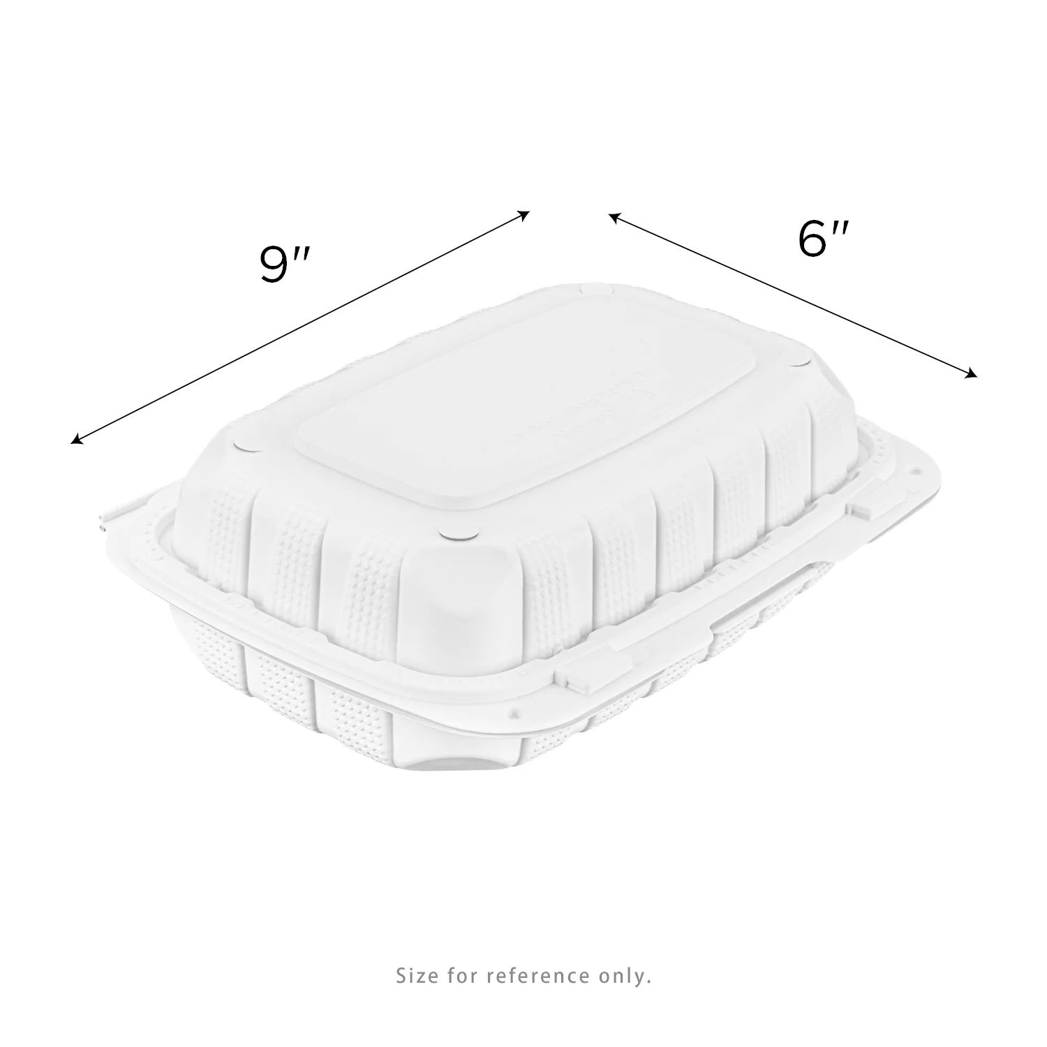 Karat Earth 9" x 6" Mineral Filled PP Hinged Container, White - 250 pcs - Image 5