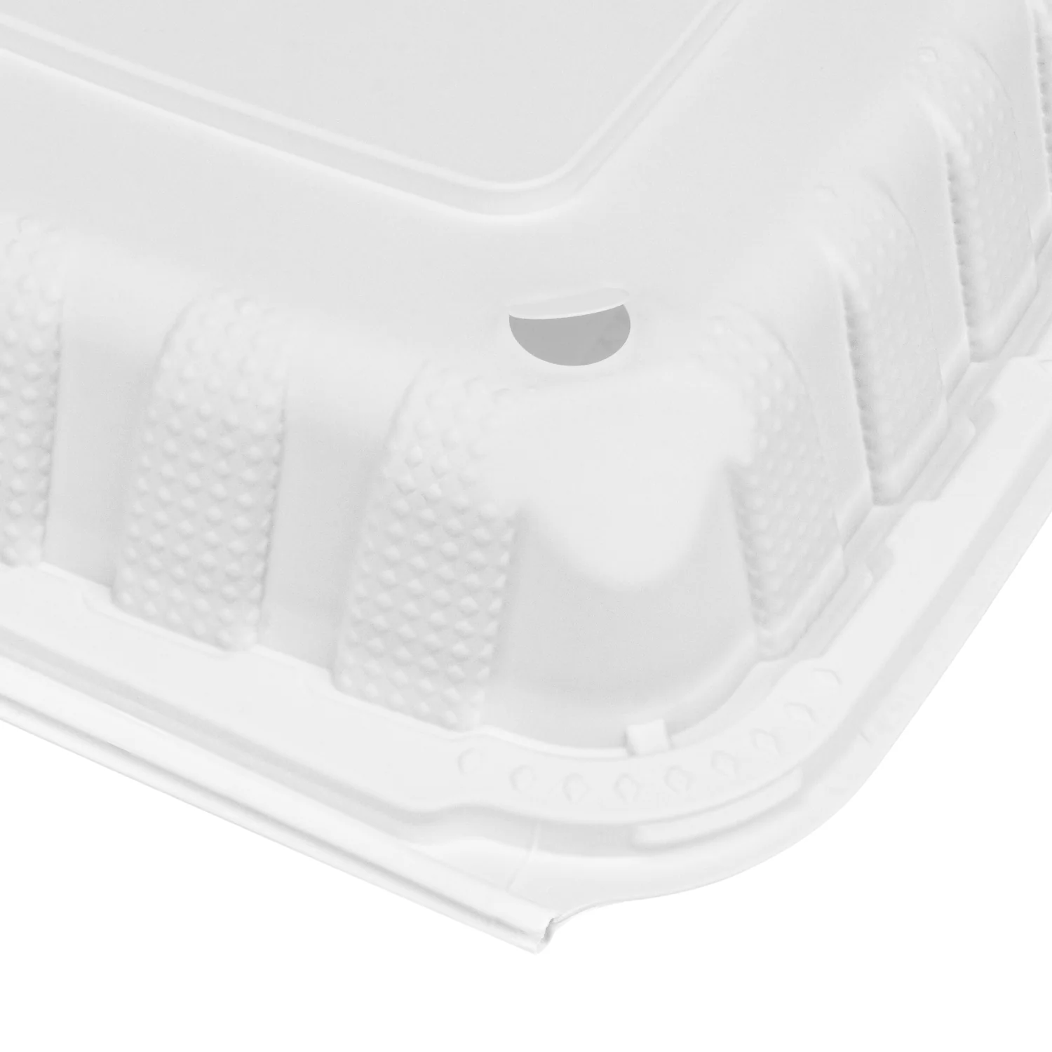 Karat Earth 9" x 6" Mineral Filled PP Hinged Container, White - 250 pcs - Image 6