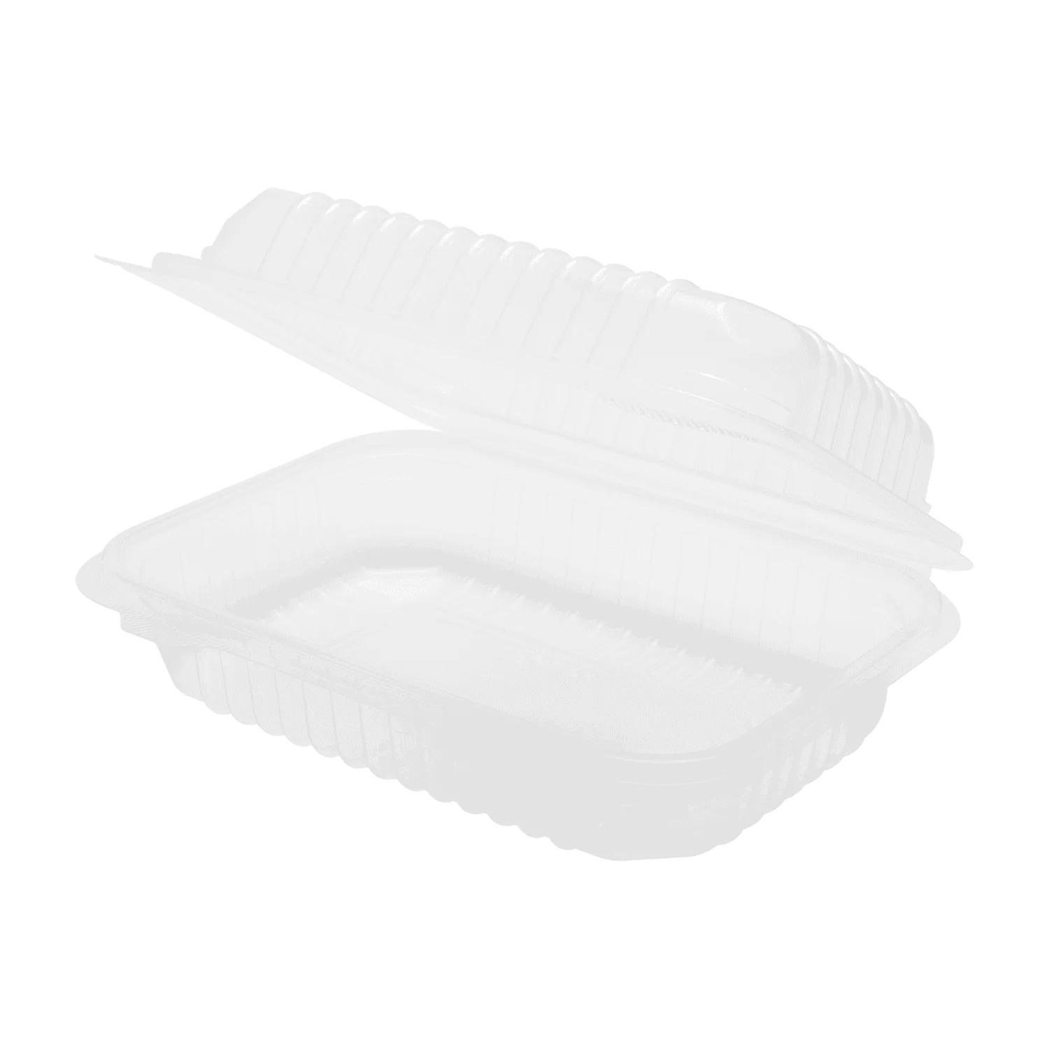 [250 ct] 9'' x 6'' Hinged Food Containers | PP | Clear - Image 2