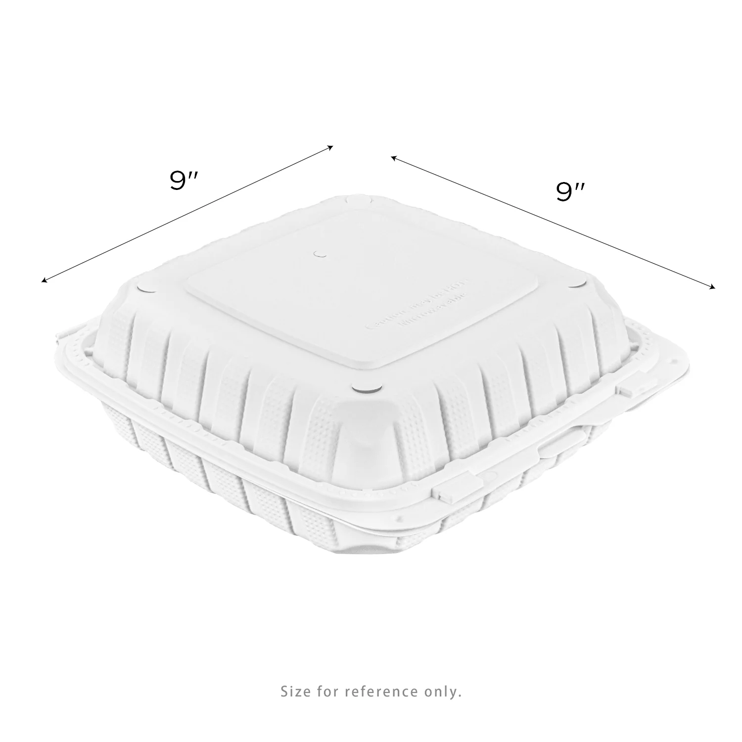 Karat Earth 9" x 9" Mineral Filled PP Hinged Container, White - 120 pcs - Image 5