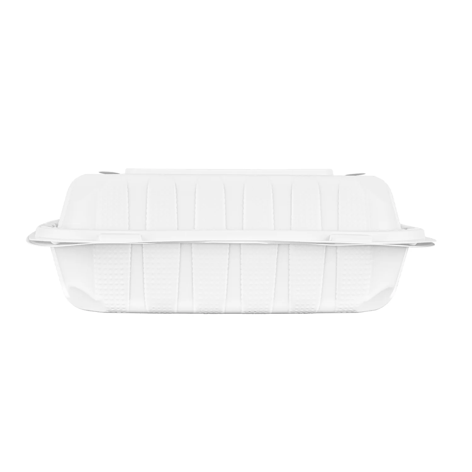 Karat Earth 9" x 9" Mineral Filled PP Hinged Container, White - 120 pcs - Image 7