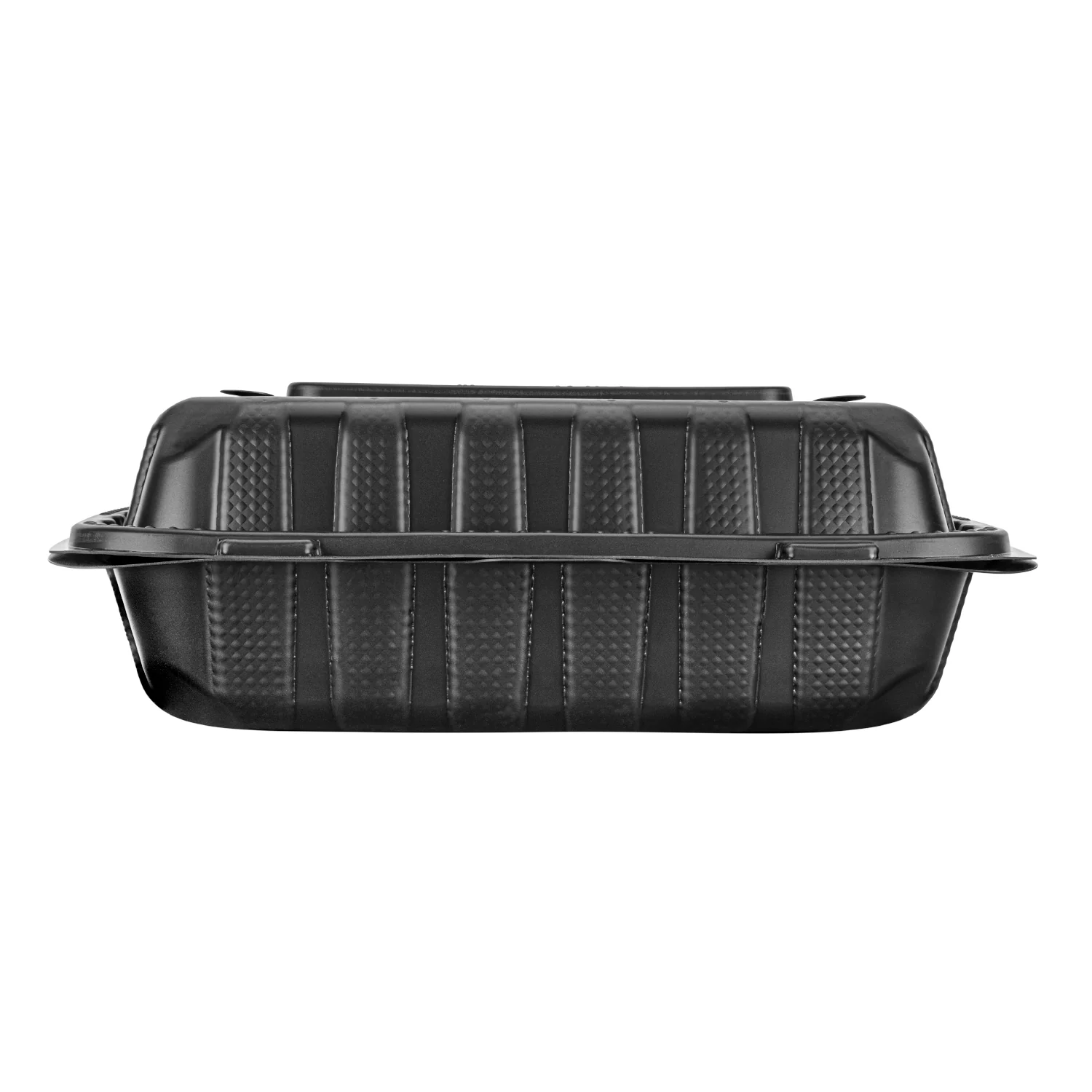 Karat Earth 9" x 9" Mineral Filled PP Hinged Container, Black, 3 compartments - 120 pcs - Image 7