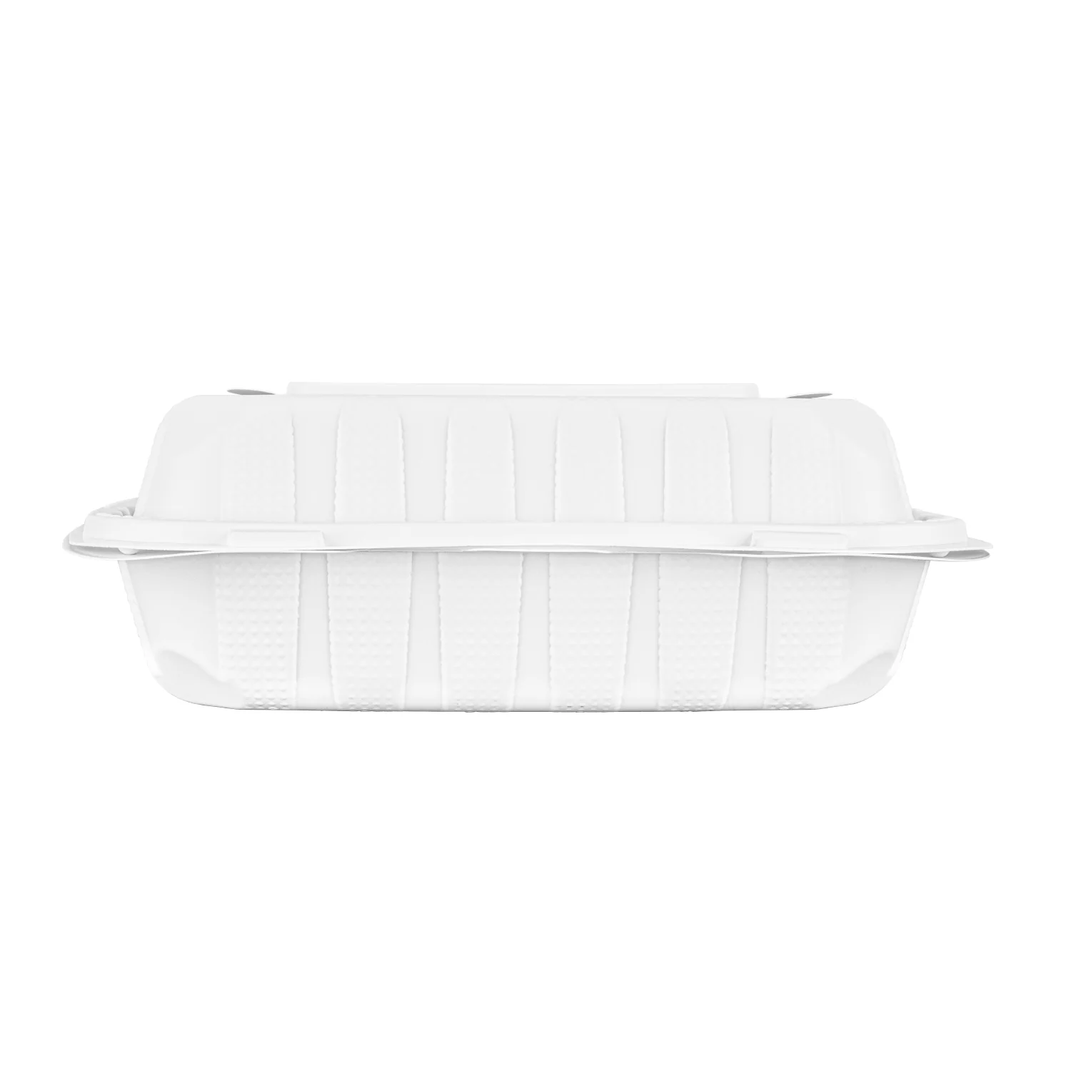 Karat Earth 9" x 9" Mineral Filled PP Hinged Container, White, 3 compartments, - 120 pcs - Image 7