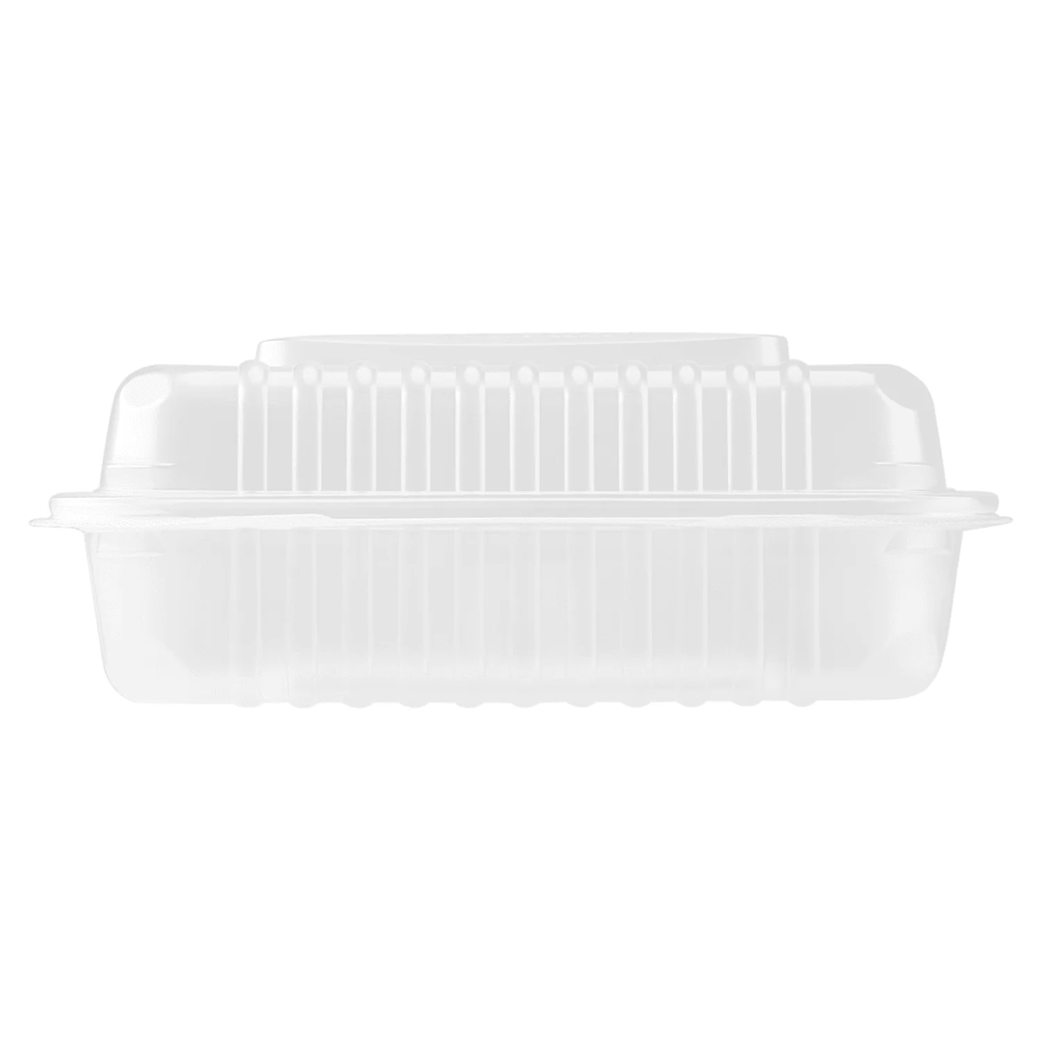 [200 ct] 9" x 9" 3-Compartment Hinged Food Containers | Clear | PP - Image 7