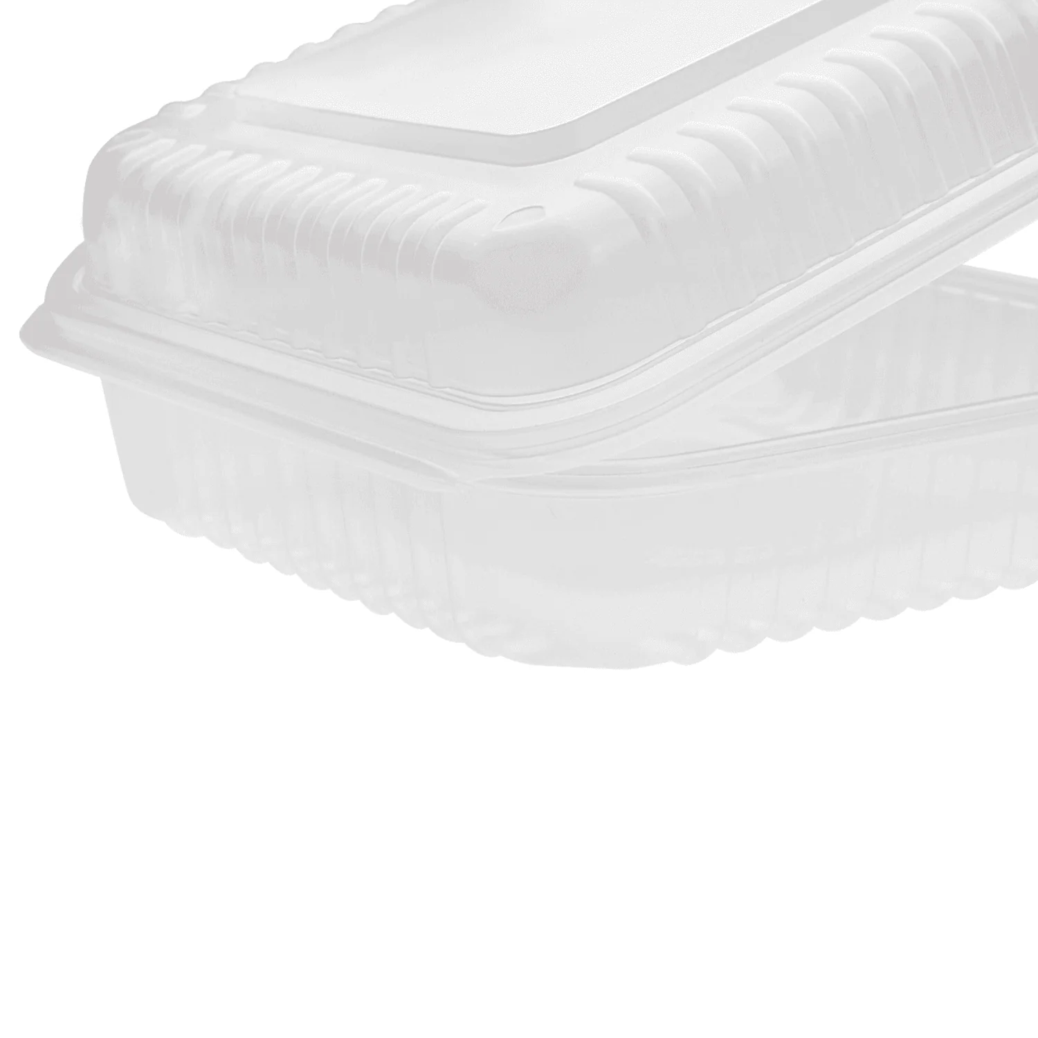 [200 ct] 9'' x 9'' Hinged Food Containers | PP | Clear - Image 7