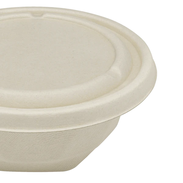 Karat Earth Bagasse Flat Lid for 16-24 oz Bagasse Take Out Bowl, Round - 500 pcs - Image 6