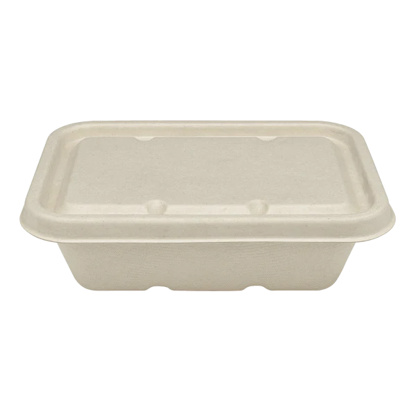 Karat Earth Bagasse Flat Lid for 16-24 oz Bagasse Take Out Container, Rectangular - 500 pcs - Image 5