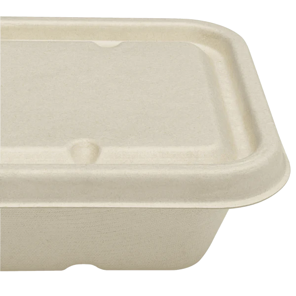 Karat Earth Bagasse Flat Lid for 16-24 oz Bagasse Take Out Container, Rectangular - 500 pcs - Image 6