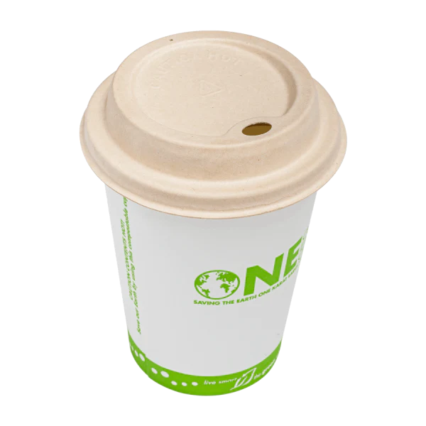 Karat Earth 90mm PFAS Free Bagasse Sipper Dome Lids for 10-24oz Hot Cups, Natural - 500 pcs - Image 10
