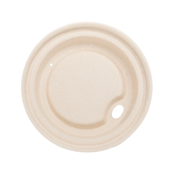Karat Earth 90mm PFAS Free Bagasse Sipper Dome Lids for 10-24oz Hot Cups, Natural - 500 pcs - Image 5