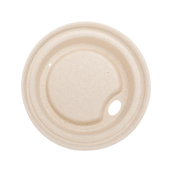 Karat Earth 80mm PFAS Free Bagasse Sipper Dome Lid for 8 oz. Hot Cup, Natural - 500 pcs - Image 6