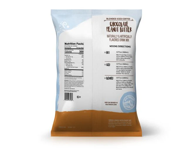 Big Train Chocolate Peanut Butter Blended Ice Coffee Beverage Mix - Bag (3.5 lbs) - Image 2