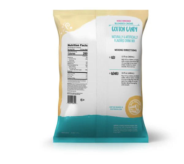 Big Train Kidz Kreamz Cotton Candy Blended Beverage Mix - Bag (3.5 lbs) - Image 2