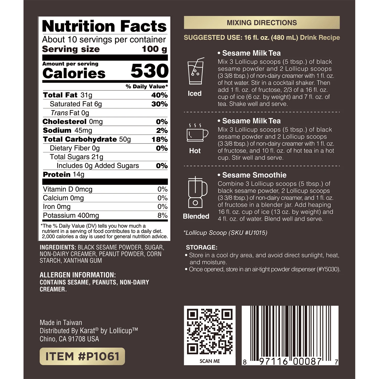 Black Sesame Powder - Bag (2.2 lbs) - Image 6