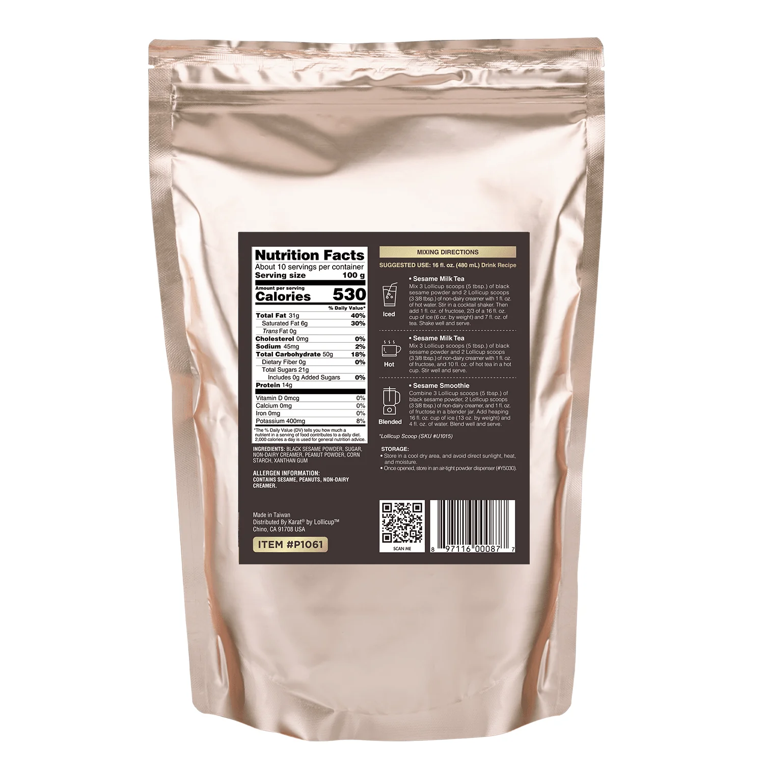 Black Sesame Powder - Bag (2.2 lbs) - Image 7