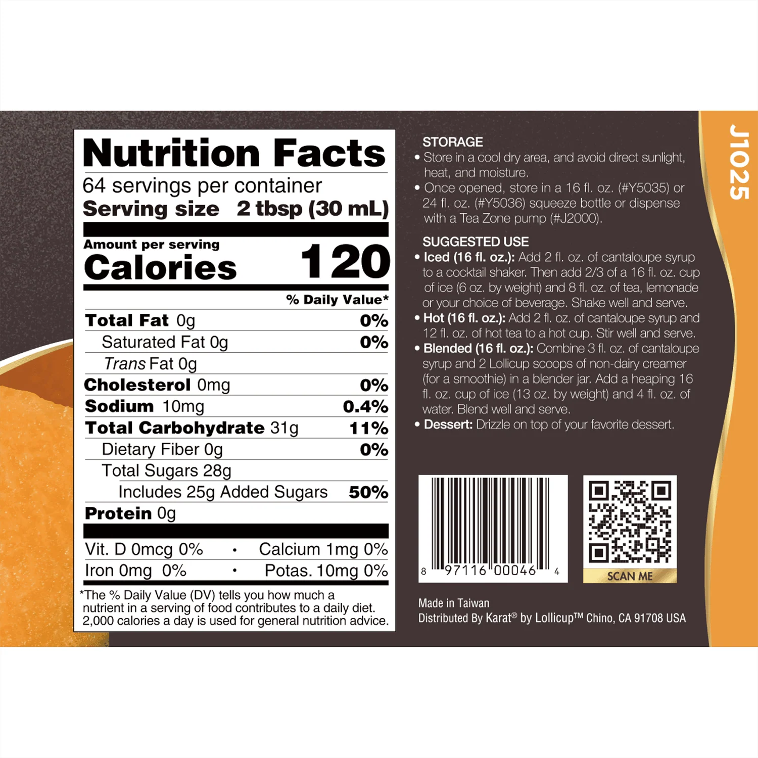 Cantaloupe Syrup - Bottle (64oz) - Image 5