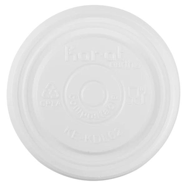 Karat Earth 62mm Compostable Flat Lid for 2 oz Eco-Friendly Paper Portion Cup - 2,000 pcs - Image 5