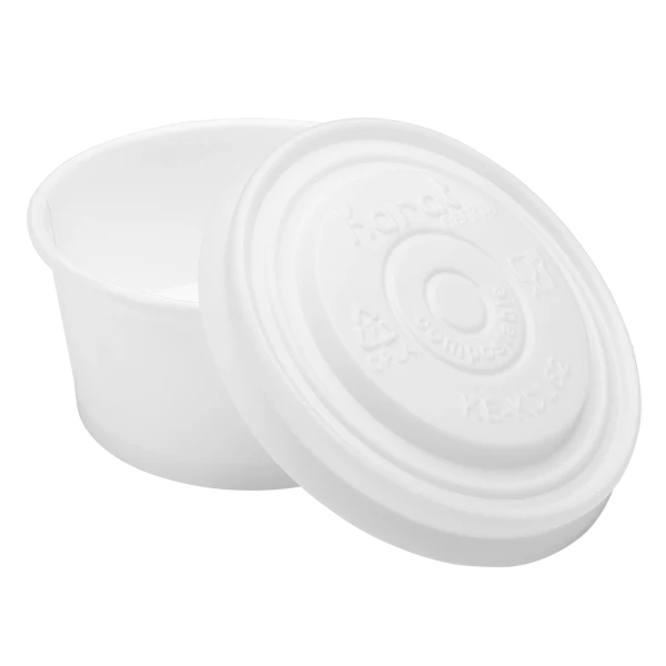 Karat Earth 62mm Compostable Flat Lid for 2 oz Eco-Friendly Paper Portion Cup - 2,000 pcs - Image 6