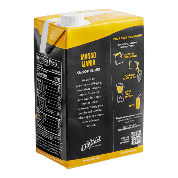 DaVinci Gourmet Mango Mania Real Fruit Smoothie - Carton (48oz) - Image 2