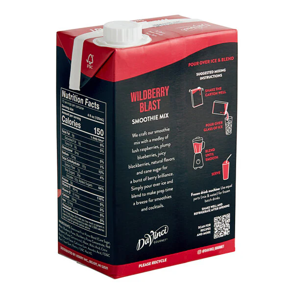 DaVinci Gourmet Wildberry Blast Real Fruit Smoothie - Carton (48oz) - Image 2