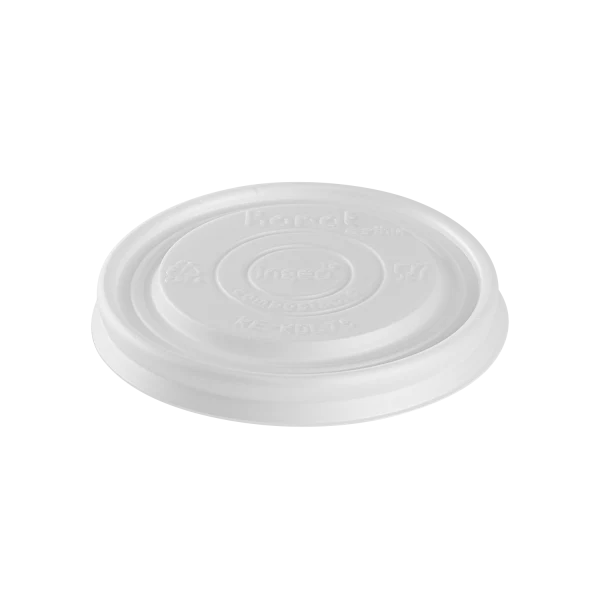 Karat Earth 75.3mm Flat Lid for 4oz Compostable Paper Food Container & Paper Portion Cups - 1,000 pcs - Image 2