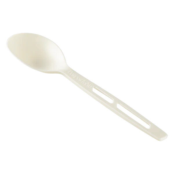 Karat Earth Heavy Weight CPLA Compostable Tea Spoon Wrapped, White - 750 pcs - Image 2