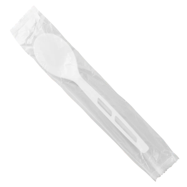 Karat Earth Heavy Weight CPLA Compostable Tea Spoon Wrapped, White - 750 pcs - Image 3