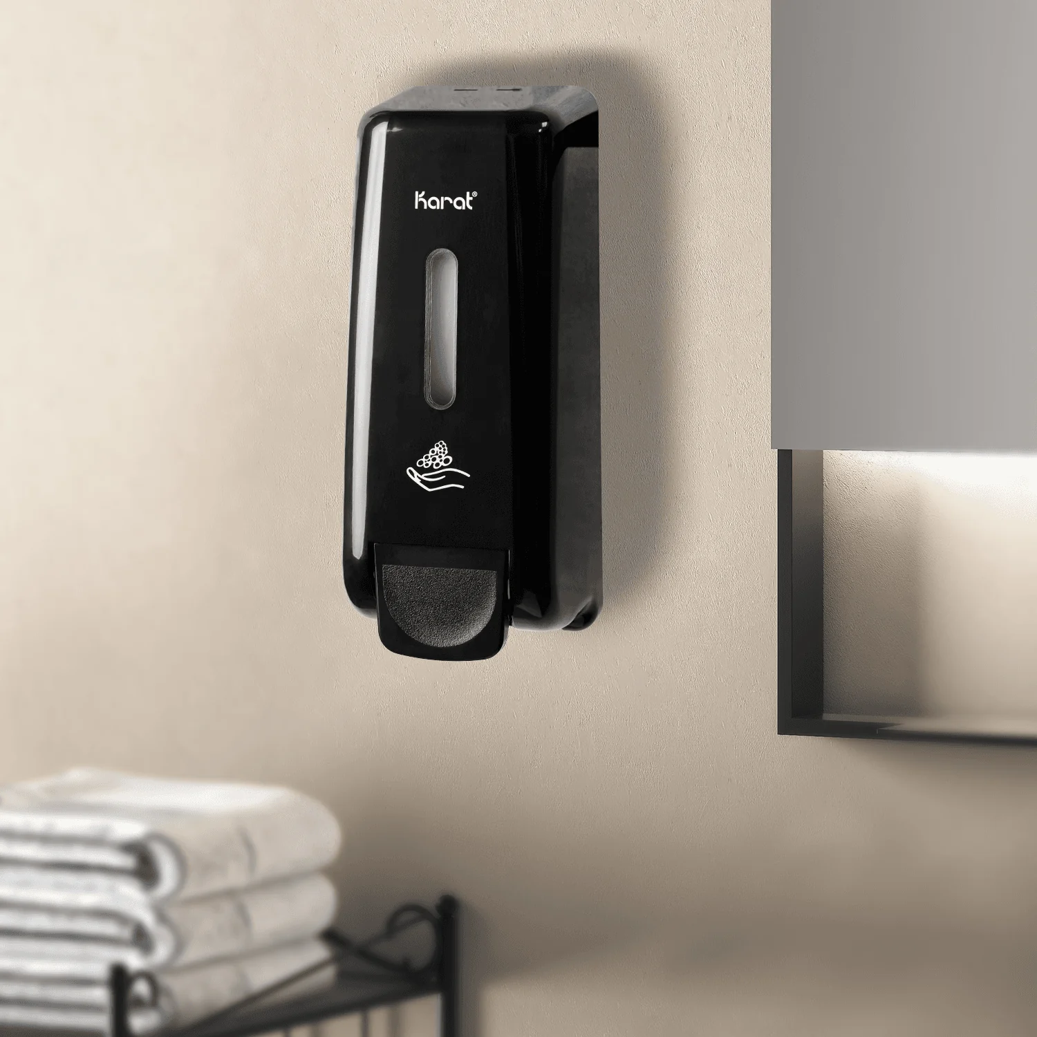 13.5oz Foaming Hand Soap Refillable Dispenser, Stand/Wall Mount, Black - 1 unit - Image 4